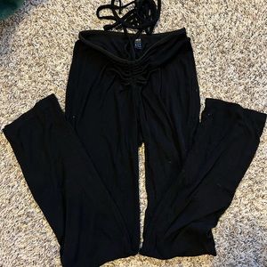 Criss-cross y2k Flared Leggings